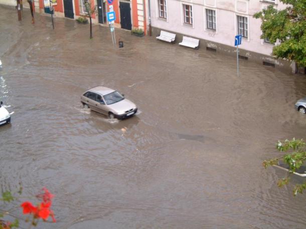 Nagy eső a belvárosban